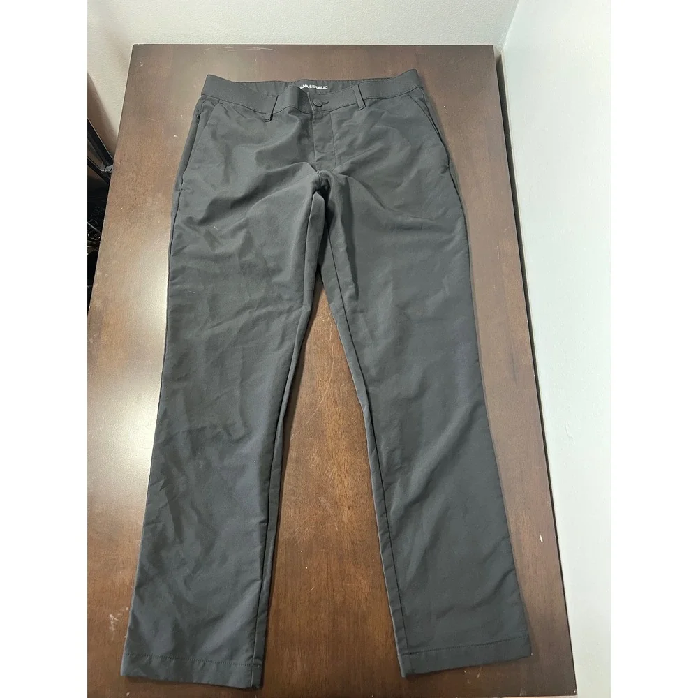 Banana Republic Mens Core Temp Slim Straight Chino Pants Black 32x30